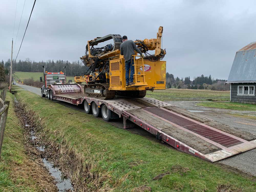 Drill Lowbed Transport Fraser Valley